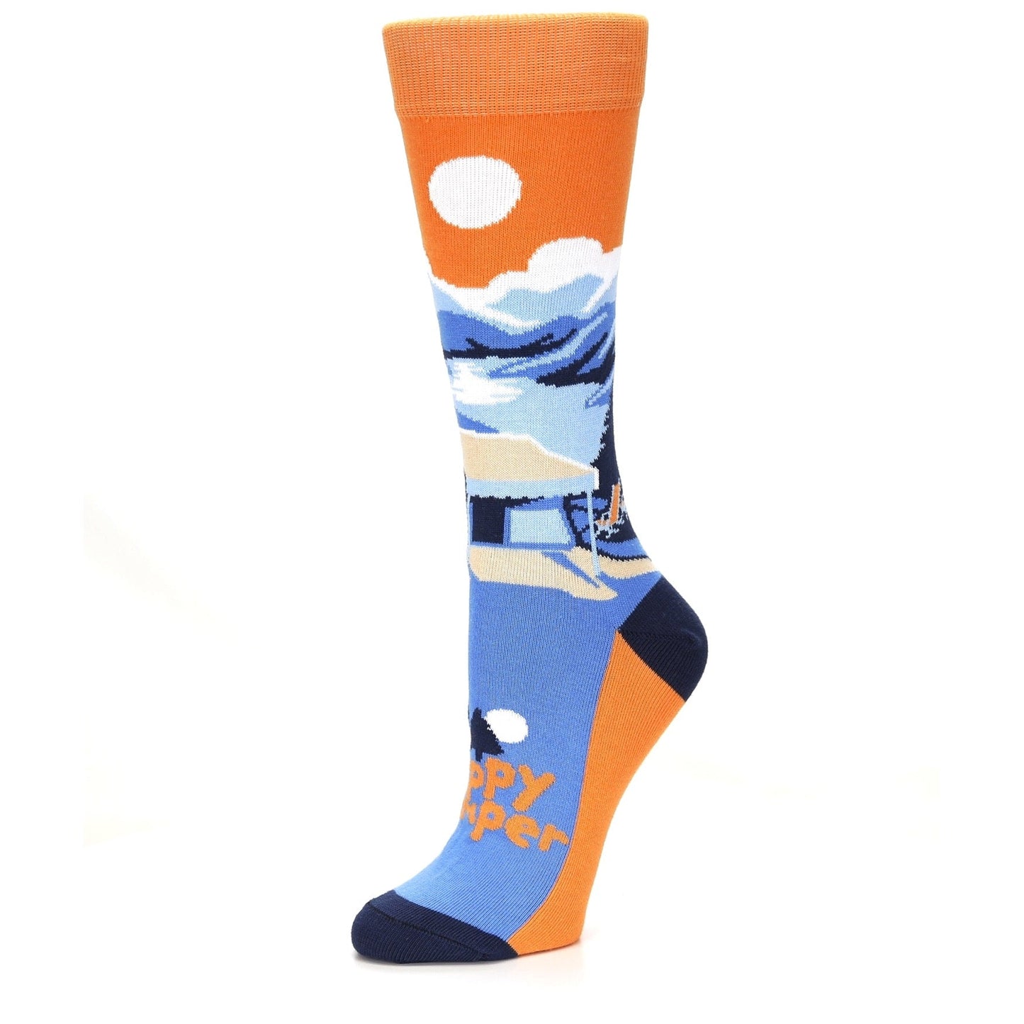 Blue Orange Happy Camper Women's Dress Socks