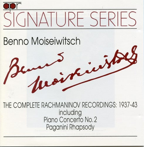 Rachmaninov / Moiseiwitsch - Complete Rachmaninov Recordings 1937-43 - Music CD