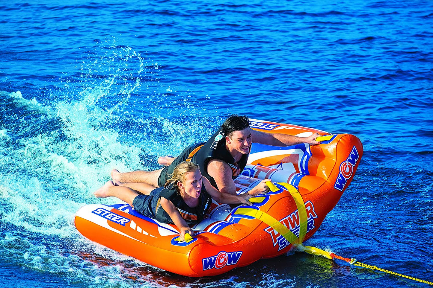 WOW Sports Power Steer 2 Person 2P Steerable Deck Tube Towable (22-WTO-4112)