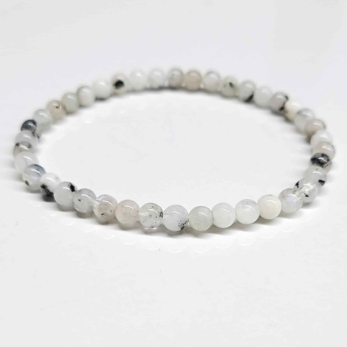 Rainbow Moonstone Round Bead Bracelet - The Goddess Stone