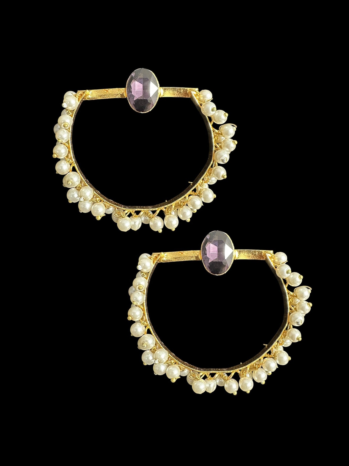 Pearl earrings - purple ( READY TO SHIP