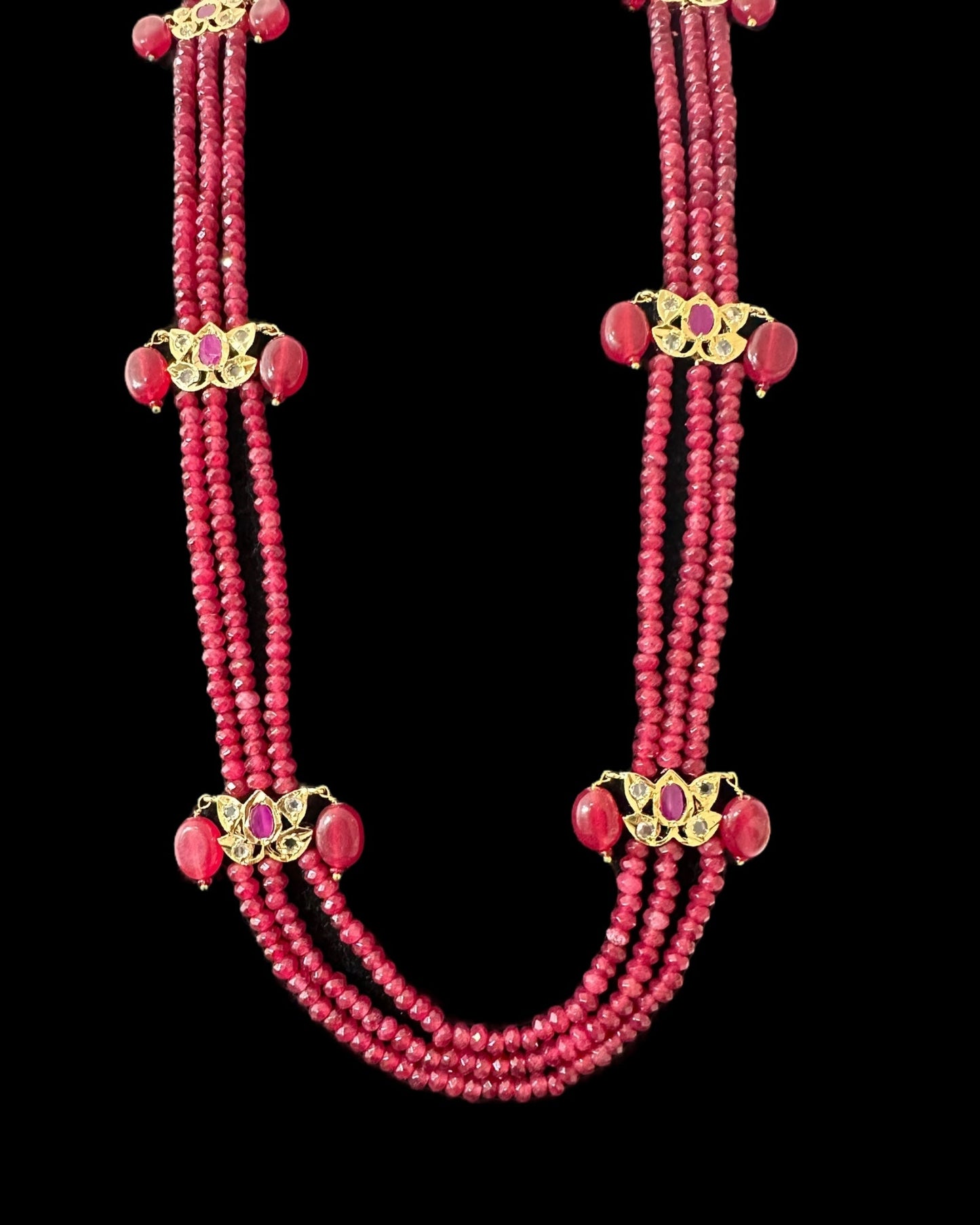 LN64 Raina Ruby beads necklace (SHIPS IN 3 WEEKS )