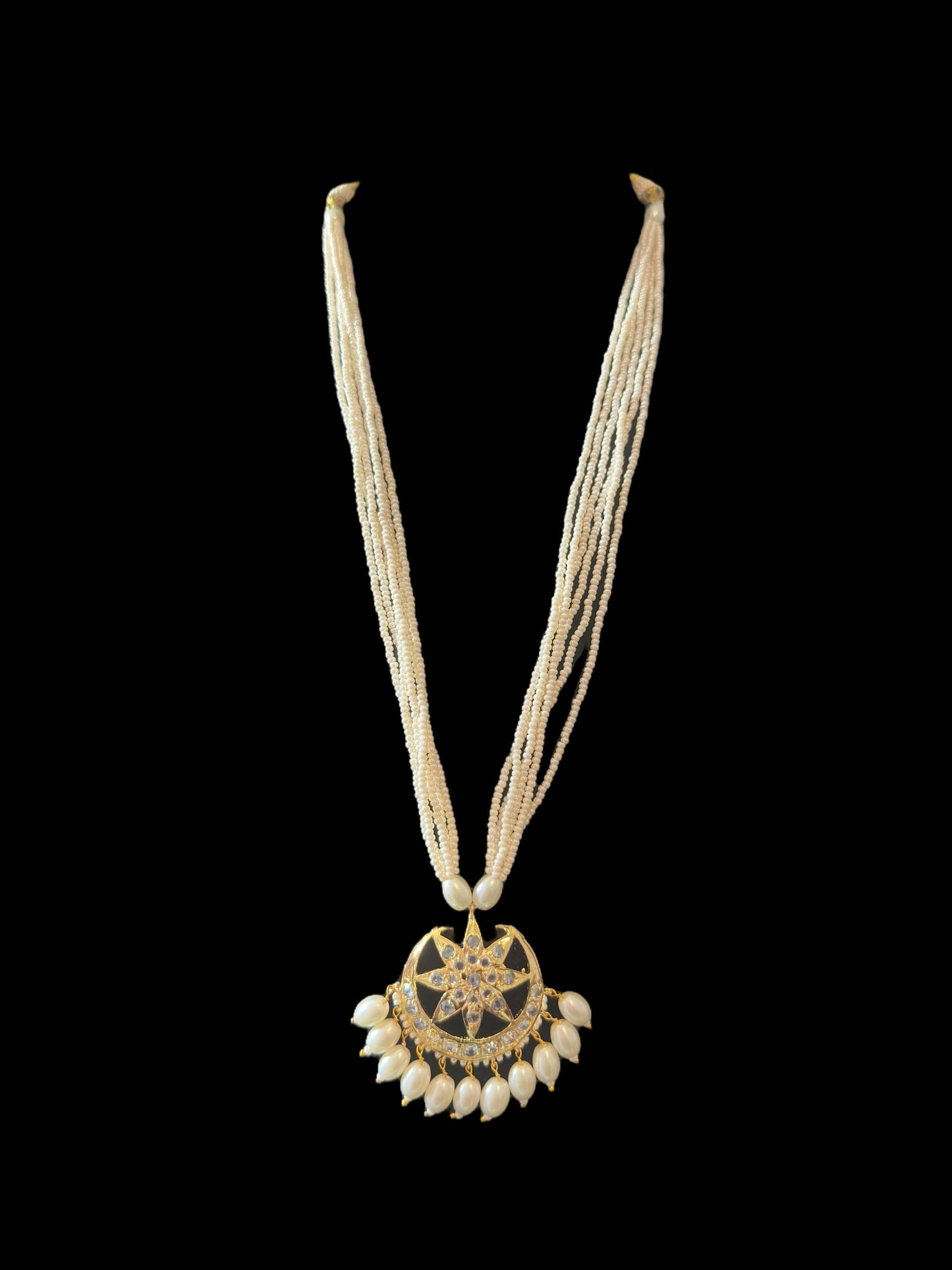 PS506 gold plated pendant set in pearls ( READY TO SHIP )