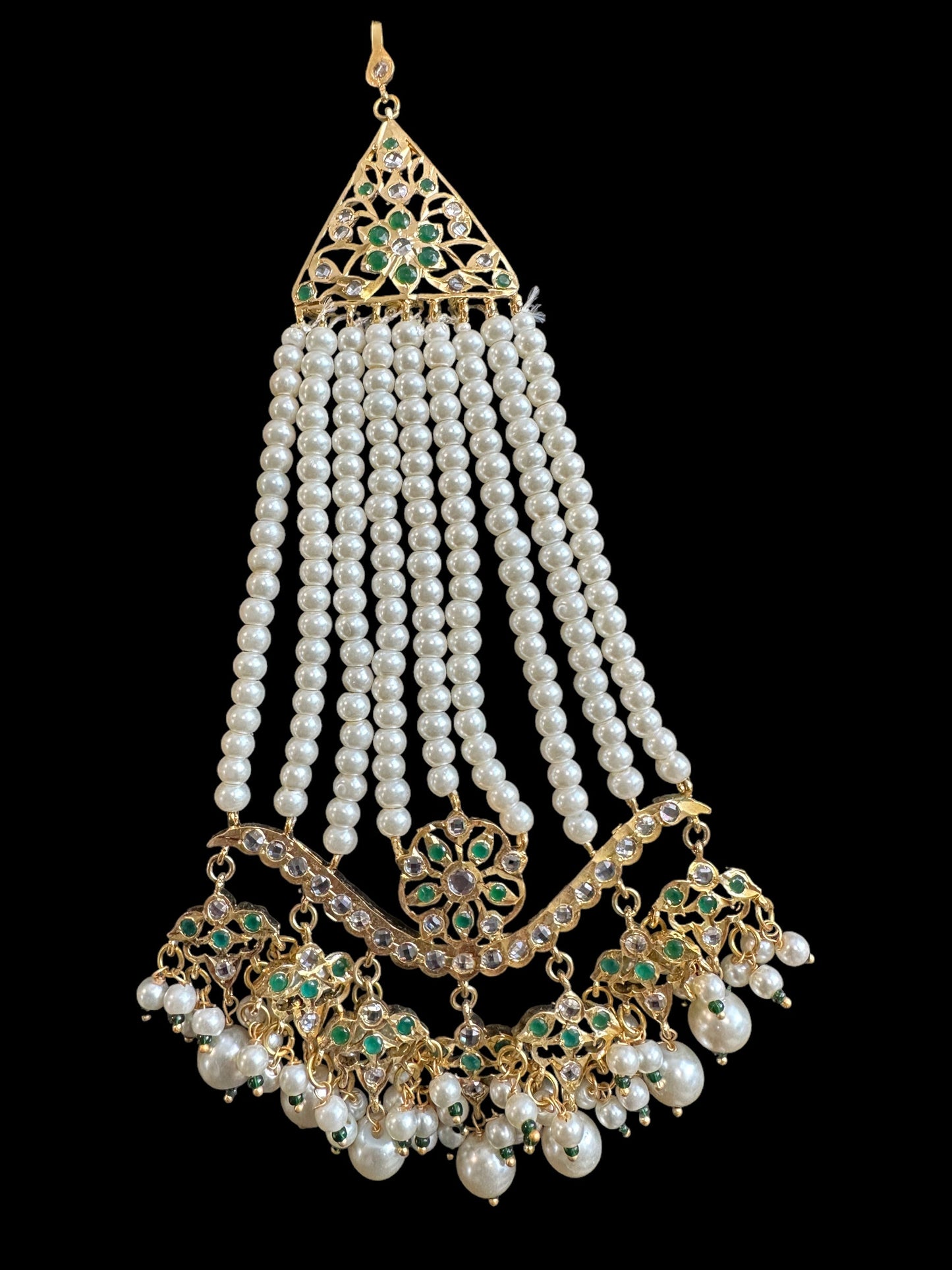 DJHR110 Diya jhoomar in green  ( READY TO SHIP )