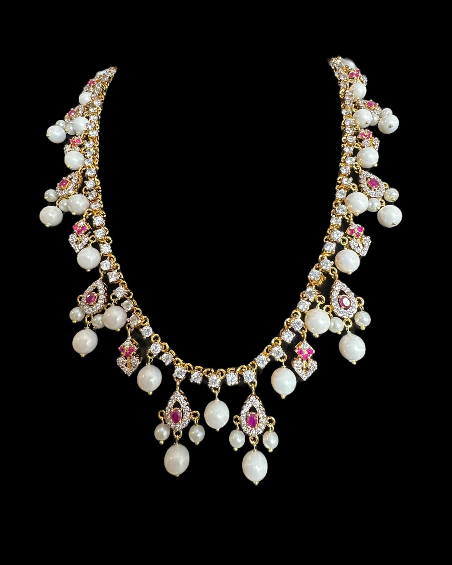 BR492 AMITA bridal set in ruby ( SHIPS IN 4 WEEKS )