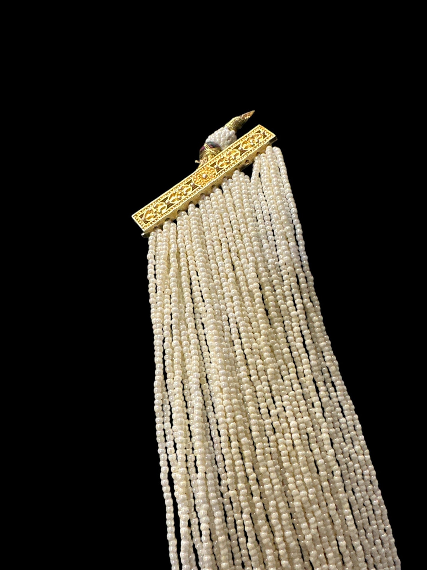 SAT100 Maha pearl statement necklace ( multistranded) ( SHIPS IN 4 WEEKS )