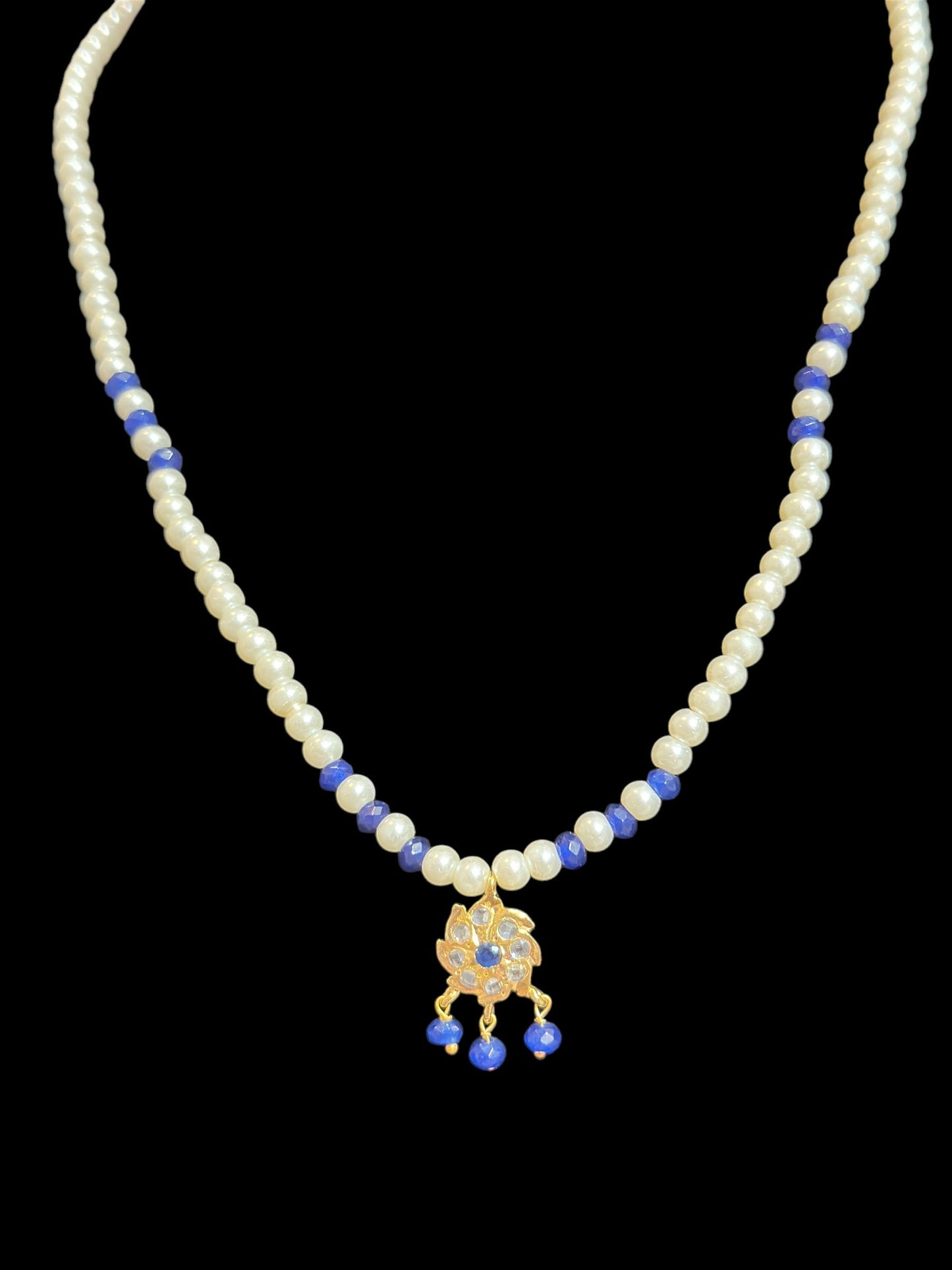 PS499 Sara pendant and earrings set -blue ( READY TO SHIP )