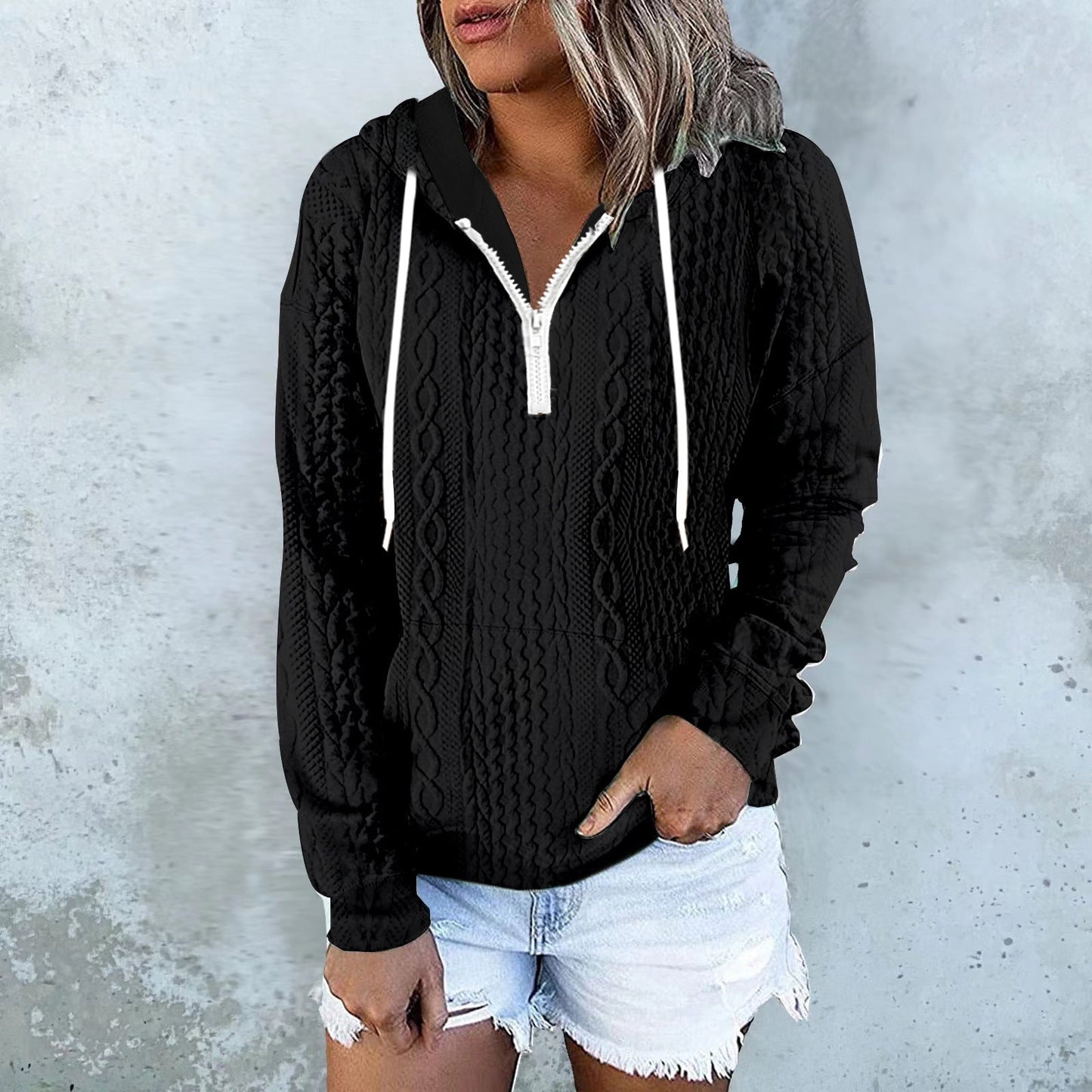 Women’s Twist Texture Zip-Up Hoodie