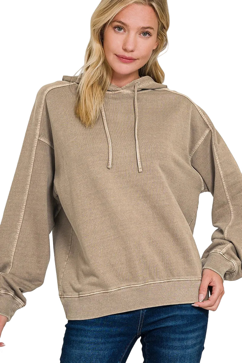 Garden Naked French Terry Pigment Dye & Enzyme Washing Hoodie