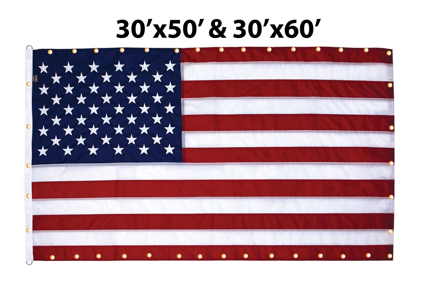 Nylon American Flag with Grommets Along Edges for Wall Hanging - Indoor or Outdoor *Made in USA*