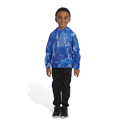 adidas boys Long Sleeve Camo Fleece Hooded Pullover Set, Team Royal Blue (New), 6