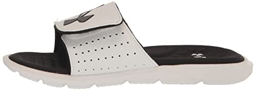 Under Armour boys Ignite Pro Slide Sandal, (101) White/White/Black, 5 Big Kid US