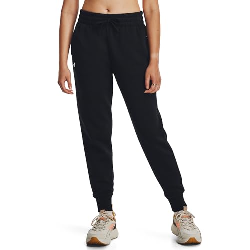 Under Armour Womens Rival Fleece Joggers , (001) Black / / White , Medium