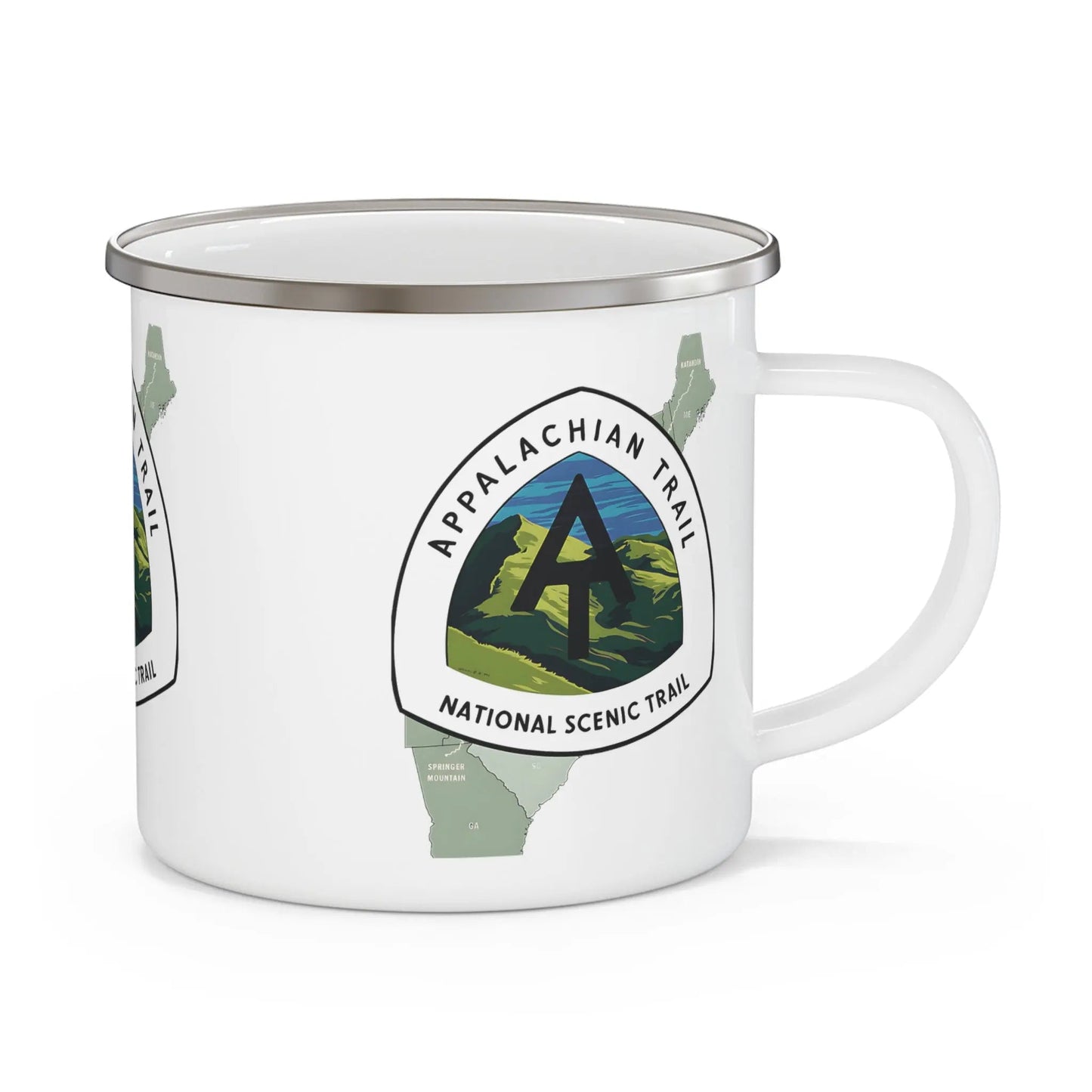 Appalachian Trail Logo Enamel Camping Hike Mug Scenic Map
