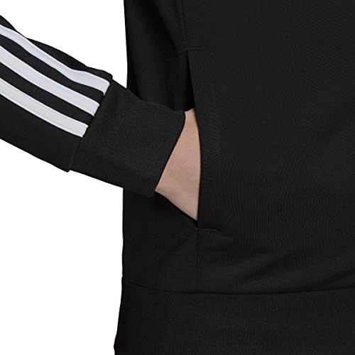 adidas Women's Plus Size Essentials Warm-Up Slim 3-Stripes Track Top, Black, 2X