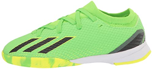 adidas X Speedportal.3 Indoor Soccer Shoe, Solar Green/Solar Red/Solar Yellow, 1 US Unisex Little Kid