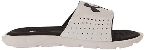 Under Armour boys Ignite Pro Slide Sandal, (101) White/White/Black, 5 Big Kid US