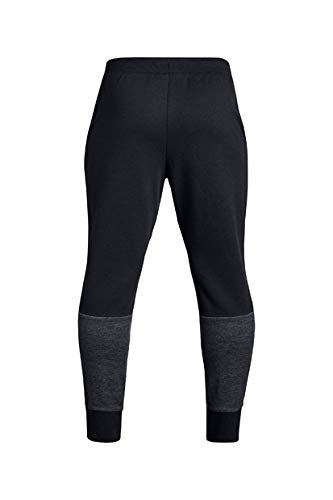 Under Armour Boys' Double Knit Tapered Pants, Black (001)/White, Youth Small