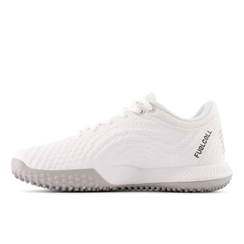 New Balance Women's FuelCell Fuse v4 Turf Trainer Softball Shoe, Optic White/Raincloud/Ice Blue, 7.5