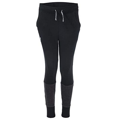 Under Armour Boys' Double Knit Tapered Pants, Black (001)/White, Youth Small
