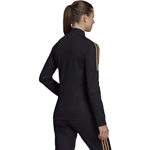 adidas Women's Tiro Track Jacket, Black/Metallic, Medium