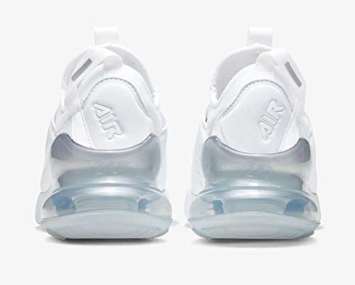 Nike Air Max 270 Extreme (Big Kid) White/White/Metallic Silver/White 5 Big Kid M