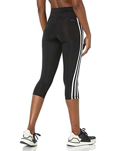 adidas Women's Training Essentials 3-Stripes High Waisted 3/4 Tights, Black, Medium