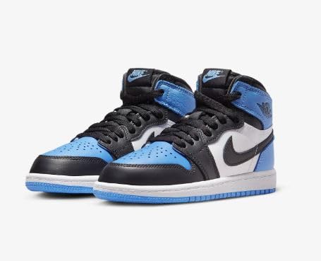 Nike Air Jordan 1 Retro High OG UNC Toe 2023 PS University Blue/Black/White Preschool Little Kid, 3 Little Kid