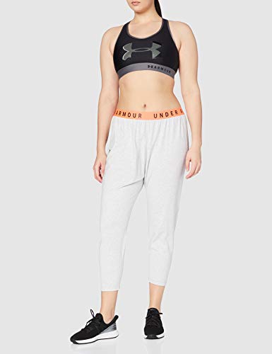 Under Armour Women's Armour Mid Keyhole Big Logo Sports Bra, Black /Black, X-Small