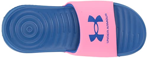 Under Armour Girls Ansa Fixed Strap Slide Sandal, (601) Pink Punk/Versa Blue/Versa Blue, 5 Big Kid
