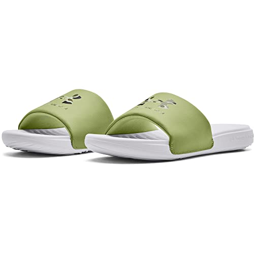 Under Armour Men's Ansa Graphic Logo Slide Sandal, White (100)/Sugar Mint, 11