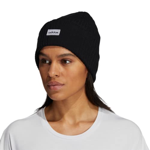 adidas Women's 4 Inch Cuff Fold Beanie, Black/White F22, One Size