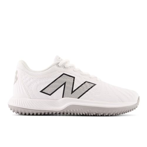 New Balance Women's FuelCell Fuse v4 Turf Trainer Softball Shoe, Optic White/Raincloud/Ice Blue, 7.5