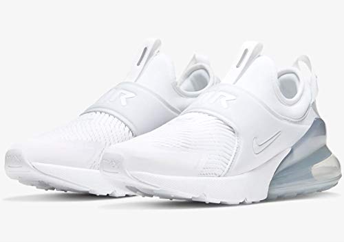Nike Air Max 270 Extreme (Big Kid) White/White/Metallic Silver/White 6 Big Kid M