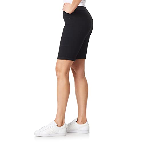 WallFlower Women's Pull On Bermuda Denim Shorts 9" High-Rise Insta Soft Juniors