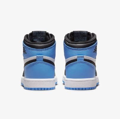Nike Air Jordan 1 Retro High OG UNC Toe 2023 PS University Blue/Black/White Preschool Little Kid, 3 Little Kid