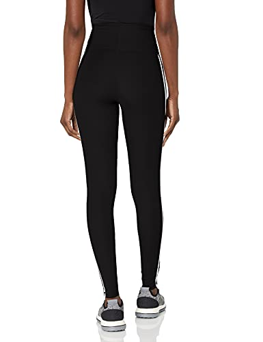 adidas Women's Designed 2 Move 3-Stripes High-Rise Long Tights, Black/White, Medium