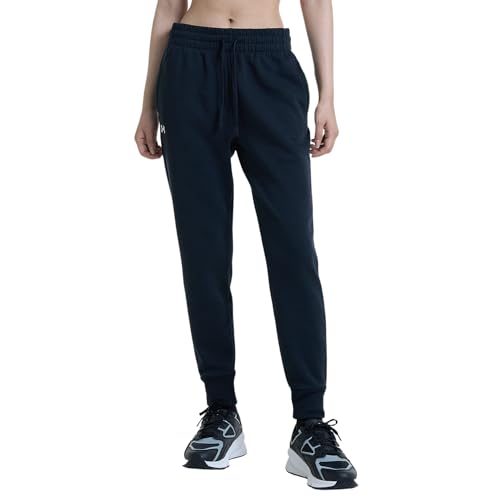 Under Armour Womens Rival Fleece Joggers , (001) Black / / White , Medium