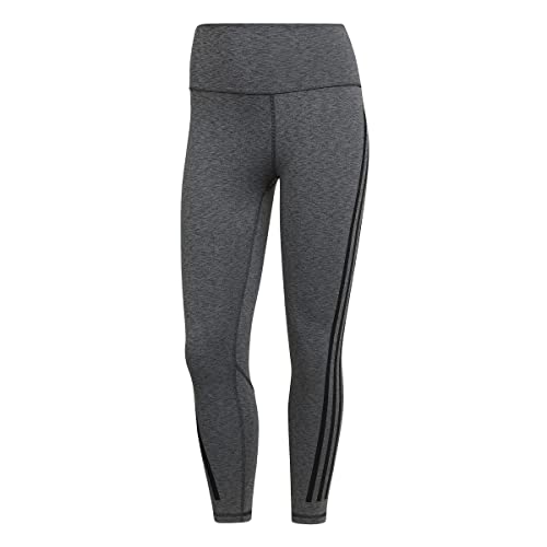 adidas Women's Optime Training Icons 3-Stripes 7/8 Tights, Dark Grey Heather, 2X-Large/Petite