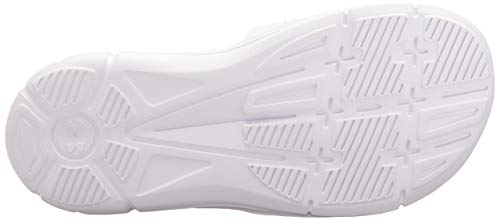 Under Armour Boys' Ignite V Slide Sandal, White (100)/Black, 3 M US Little Kid