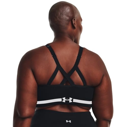 Under Armour Women's Standard Seamless Low Long Bra, Black (001)/Beta, 1X