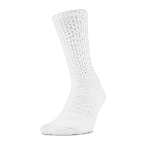 Under Armour Adult Charged Cotton Crew Socks, Multipairs , White/Gray (6-Pairs) , Medium