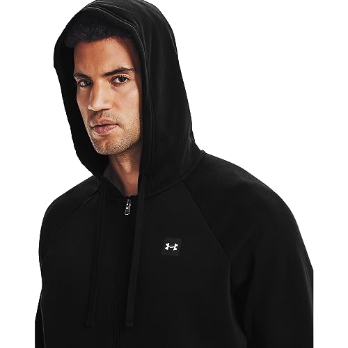 Under Armour Men's UA Rival Fleece Full Zip Hoodie , Black (001)/Onyx White , Medium