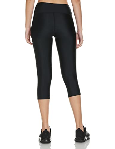 Under Armour Womens Heatgear Armour High No-slip Waistband Pocketed Capri , Black (001)/White , X-Large