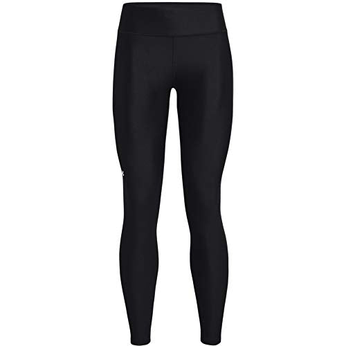Under Armour Women's HeatGear Armour Mid No-Slip Waistband Pocketed Leggings , Black (001)/White , Medium