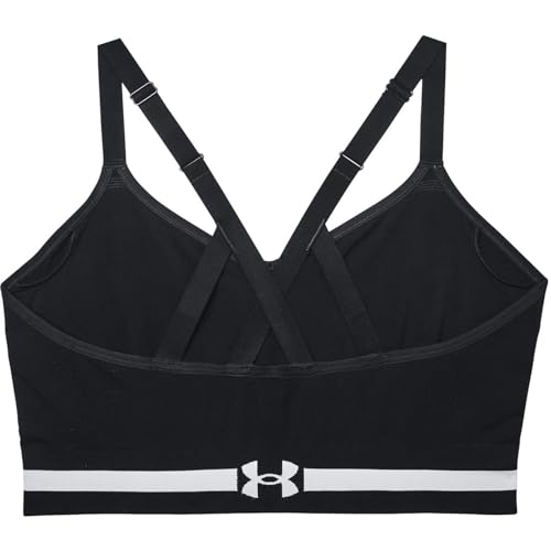 Under Armour Women's Standard Seamless Low Long Bra, Black (001)/Beta, 1X