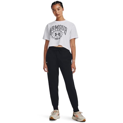 Under Armour Womens Rival Fleece Joggers , (001) Black / / White , Medium