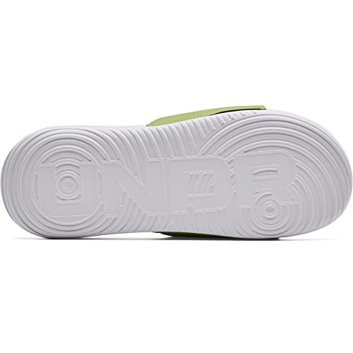 Under Armour Men's Ansa Graphic Logo Slide Sandal, White (100)/Sugar Mint, 11