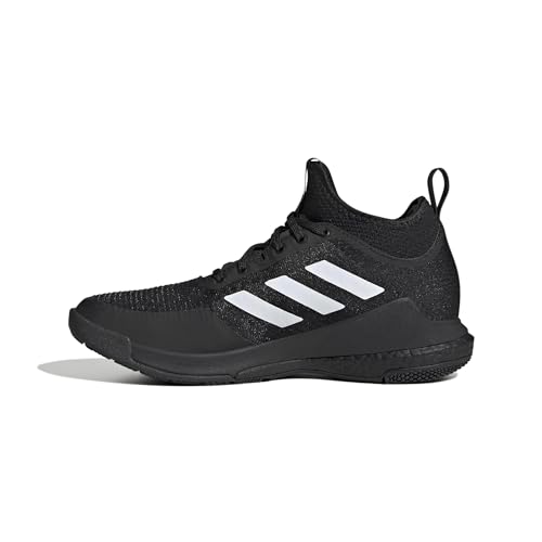 adidas Women's Crazyflight Mid Sneaker, Black/White/Carbon, 8