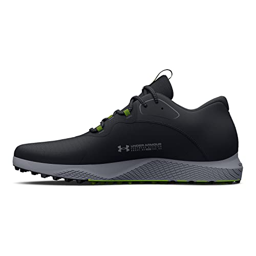 Under Armour Men's Charged Draw 2 Spikeless Cleat Golf Shoe, (001) Black/Black/Steel, 11